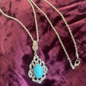 turquoise colored pendant necklace